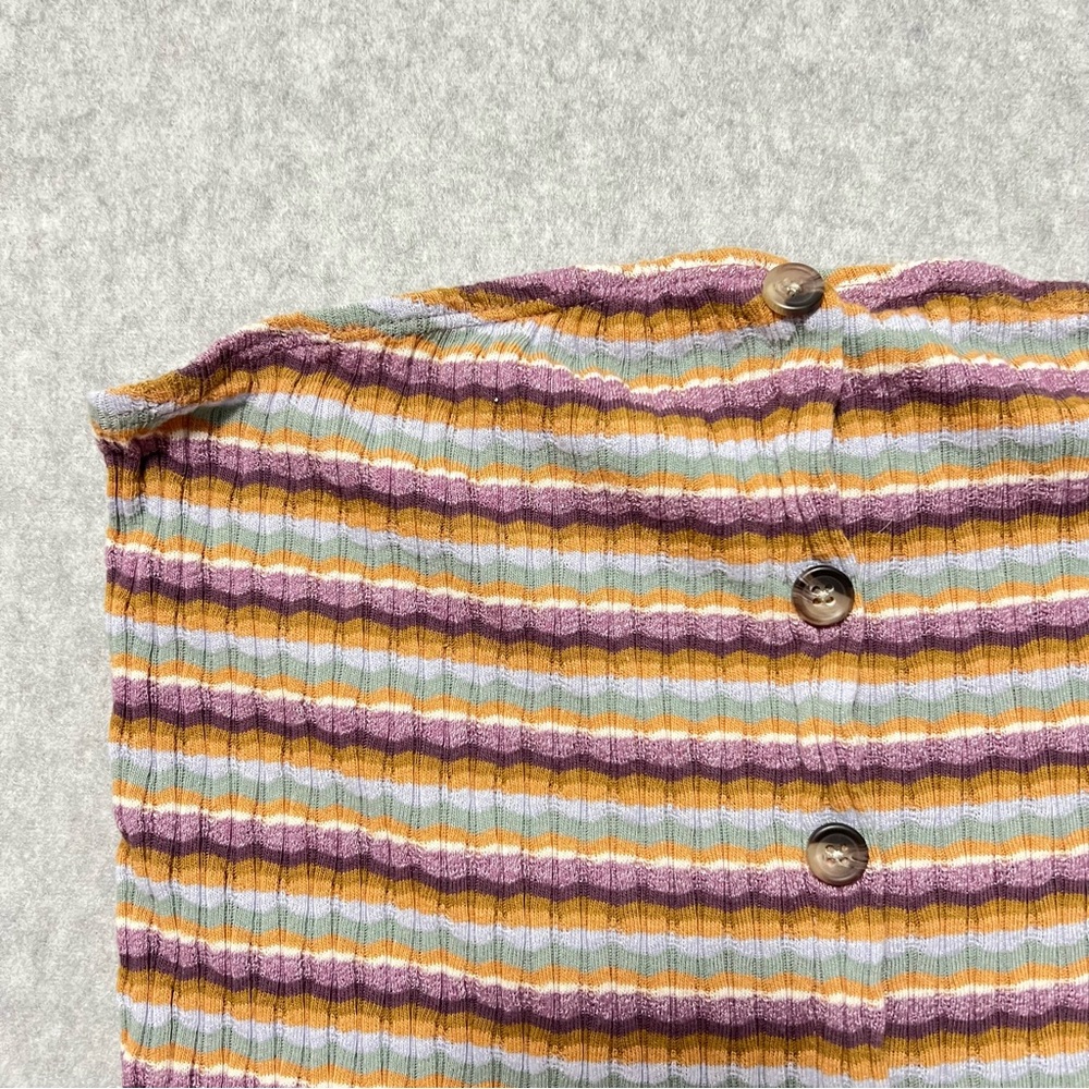 American Eagle Ribbed Tube Top Size Medium Multicolor Stripes Summer Festival - Picture 4 of 11
